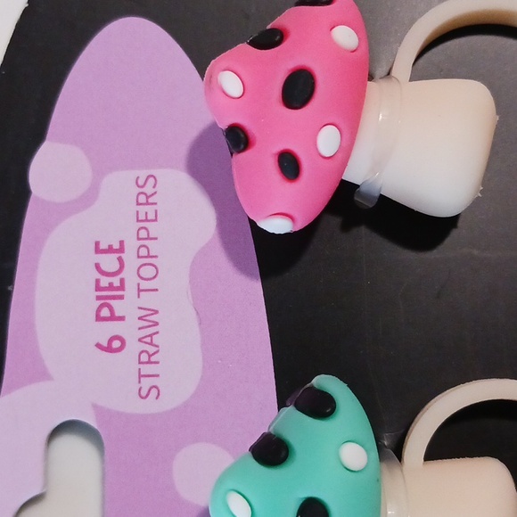 CWC  6 Piece Mushroom Straw Travel Cup Toppers 🥤🍄 - Picture 4 of 8